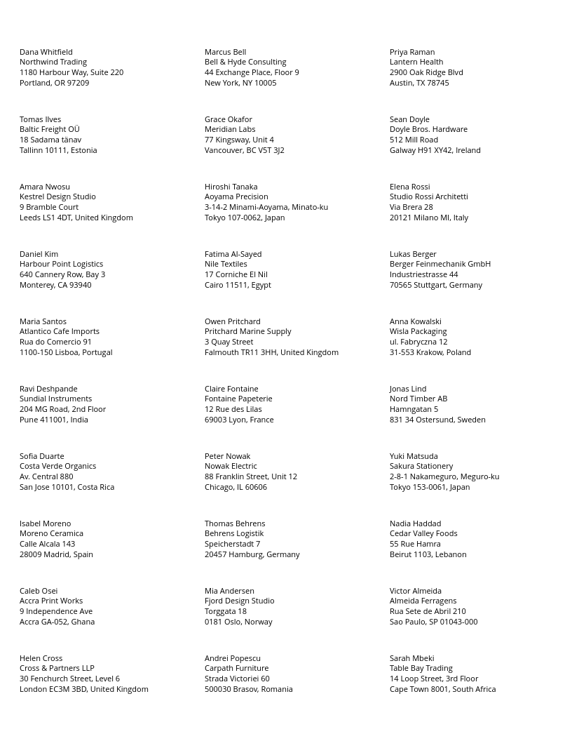 Address Label Sheet (Avery 5160)
