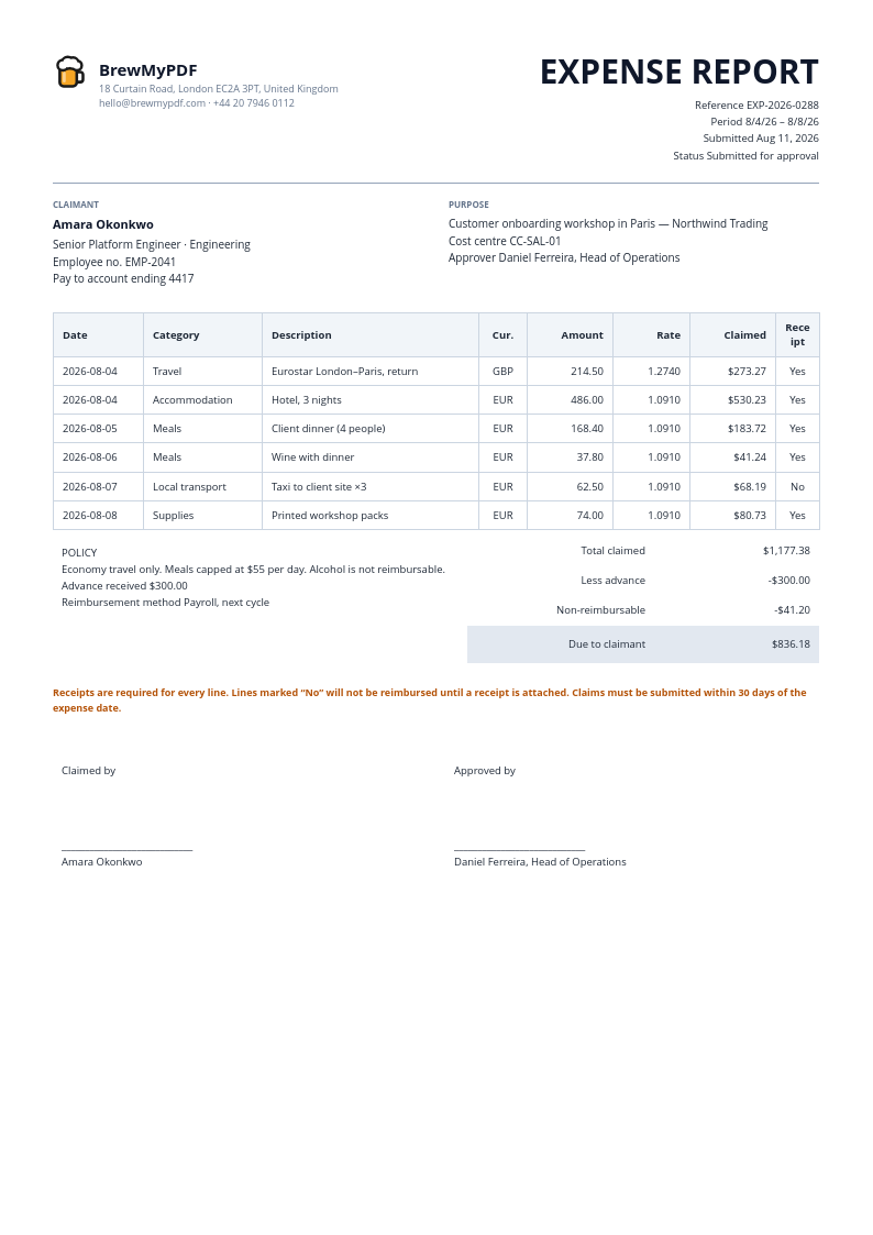 Expense Report