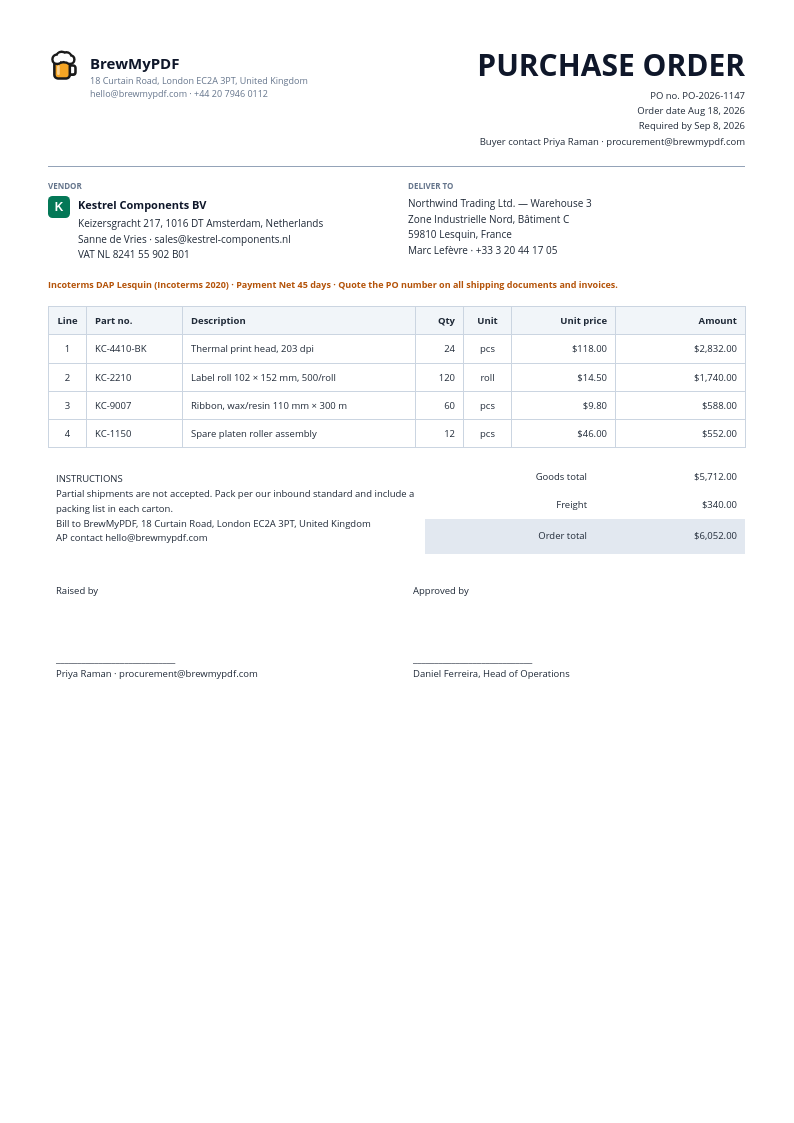 Purchase Order