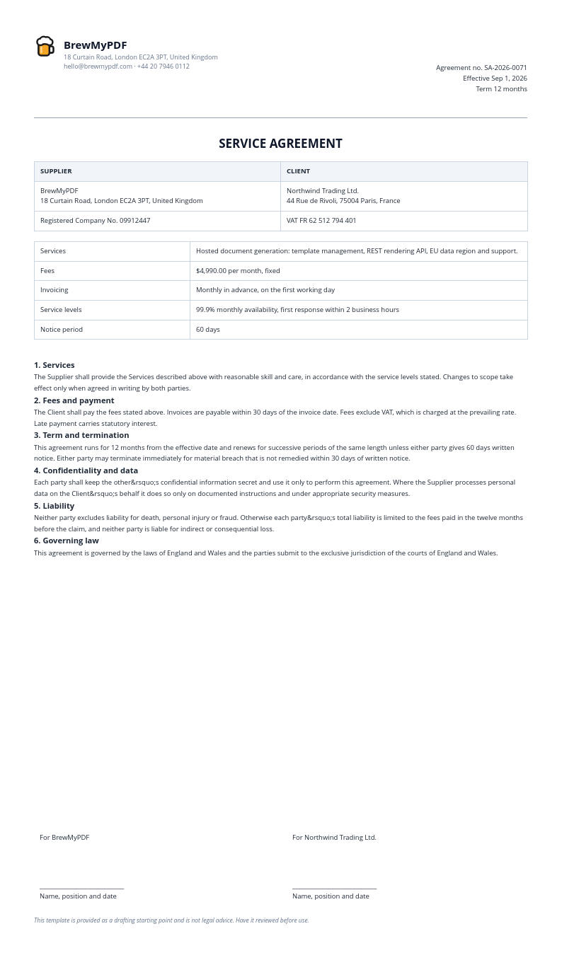 Service Agreement